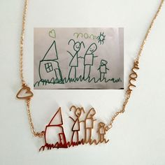 It's perfect way to turn Children's or your own artwork into jewelry. Three layers of 18k gold plated 925 sterling silver quality make sure it's durable and lasting long. It is so sweet to have you children's artwork with you. One-of-a-kind Wearable Art, perfect gift for mom, grandma, or children. ---------- HOW TO ORDER ---------- - Please place an order first and then via Conversations please send us a good quality picture of drawing.  - We will respond back to you with sample illustration as you can see in main picture on product page, upon your approval we will make an actual necklace. - After placing an order please make sure to check Conversations or your inbox to respond back to our messages for prompt processing of your order. Via Conversations option you can communicate us special Artistic Design Yellow Gold Jewelry For Gift, Artistic Design Yellow Gold Jewelry Gift, Yellow Gold Artistic Design Jewelry Gift, Artistic Gold Necklaces For Gifts, Artistic Gold Necklace For Gift, Unique Custom Gold Necklace For Gift, Unique Gold Custom Necklace For Gift, Customized Jewelry For Mother's Day, Customized Jewelry For Mother’s Day Gift Making