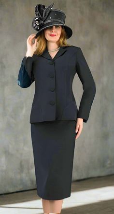 Lily & Taylor 3049 navy blue skirt suit Suit Colors, French Crepes, Crepe Skirt, Crepe Skirts, Skirt Suit Set, Suit Set, Skirt Suit, 2 Piece, Lily