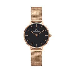 Petite Melrose 28 (Black) Dw Watch Women, Daniel Wellington Black, Daniel Wellington Watch Women, Daniel Wellington Classic Petite, Daniel Wellington Petite, Daniel Wellington Watch, Womens Black Booties, Minimalist Watch, Rose Gold Watches