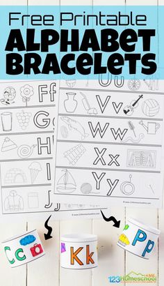 printable alphabet bracelets for kids to practice their handwriting and letter recognition with the free printable