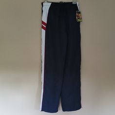 New Boys Sweats, Zippers At Bottom For Pulling Over Sneakers, Navy Blue With White Stripe And Cranberry Piping White School Bottoms With Elastic Waistband, White Bottoms With Elastic Waistband For School, Sporty White Bottoms For School, Blue Jogging Bottoms, Sporty Blue Bottoms For School, Black Athletic Pants, Boy Sweatpants, Boys Joggers, Pink Sweatpants