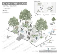 an illustrated diagram of the botanical street garden