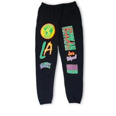 Nwt Large Chinatown Market Badubotron Joggers/Sweatpants $95 Msrp Green Bottoms With Letter Print For Streetwear, Urban Letter Print Bottoms For Loungewear, Urban Letter Print Loungewear Bottoms, Urban Style Sports Bottoms With Graphic Print, Sports Bottoms With Graphic Print And Relaxed Fit, Sporty Pants With Graphic Print For Sports, Relaxed Fit Graphic Print Sports Bottoms, Athleisure Sports Pants With Graphic Print, Athleisure Pants With Graphic Print For Sports