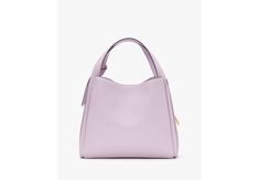 Crossbody or tote? Even better: both. This Knott bag gives you major versatility thanks to an optional and adjustable shoulder strap so you can carry it or sling it over your shoulder when you find your hands full. | Kate Spade Knott Medium Crossbody Tote, Violet Mist Kate Spade Knott, Crossbody Tote, Kate Spade New York, Pebbled Leather, Smooth Leather, Mist, Zip Pockets, Kate Spade, Violet