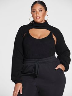 Sweater Shrug, Knit Shrug, New Sweater, Fashion To Figure, Seductive Clothes, 2022 Fashion, Fall Fits, Plus Size Top, Cozy Sweater