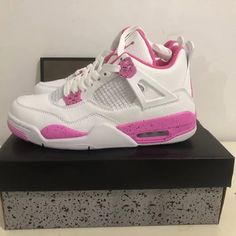 Women’s Size Brand New Condition With Box Jordens4 Pink, Pink Oreos Jordan 4, Jordan 4’s Pink, Jordan 4 Retro Pink, Pink Jordan 4, 4 Jordans, Bri Core, Jordans Pink, Pink Jordans 4s