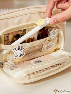 Bird in Bag - Portable Pencil Case with Cosmetic Box, Multi-Compartment Pencil Case with Capacity for Office, School, and Home Use, Perfect School Pencil Case, Pencil Case Stationery, Cosmetic Box, Portable Bag, Stationery Storage, Pouch Organizer, Travel Bottles, Cosmetic Organizer, Fabric Pattern