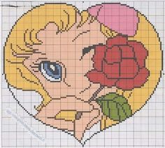 Candy Candy Anime, Candy Cartoon, Graph Crochet, Pen Pattern, Stitch Cartoon, Candy Candy, Baby Cross, Cross Stitch Heart, Anime Pixel Art