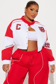 Available In Red/combo. Jacket Collar Long Sleeve Twill Embroidery Colorblock Patches Fully Lined Shell: 100% Cotton Lining/ Filling: 100% Polyester Imported | Cherry Bomb Bomber Jacket in Red size 2X by Fashion Nova Jacket Collar, Cherry Bomb, Jeans Jumpsuit, Matching Dresses, Red Jacket, Active Wear For Women, Clothes For Sale, Dresses For Sale, Fashion Nova