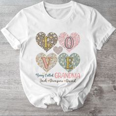 Love Being Called Grandma Shirt, Mother's Day Tshirt, Custon Grandma Mama Nickname, Gift For Her, Gift For Mother's Day The Standard T-Shirt, personalized to suit your individual style, serves as the perfect medium for self-expression. Made from 100% preshrunk cotton, this timeless short-sleeve tee not only ensures comfort but also offers ample opportunities for print-on-demand customization. Whether you seek to showcase your creativity, promote your brand, or commemorate a special occasion, the Multicolor T-shirt For Mother's Day Gift, Personalized White T-shirt For Valentine's Day, Personalized Short Sleeve T-shirt For Valentine's Day, Personalized White Tops For Valentine's Day, Mother's Day Multicolor Text Print T-shirt, Personalized Short Sleeve Tops For Valentine's Day, White T-shirt With Name Print For Valentine's Day, White Valentine's Day T-shirt With Name Print, Multicolor Text Print Tops As Gift