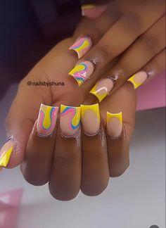 Vacation Nails Black Women, Colored Acrylic Nails, Outfit Styles, Her Nails