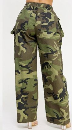 Wide leg camo pants with front wide pockets and elastic waistband Man Set, Camo Pants, Instagram Handle, Lets Go, Jogger Set, Credit Card Debit, New Instagram, Skirt Pants, Short Sets