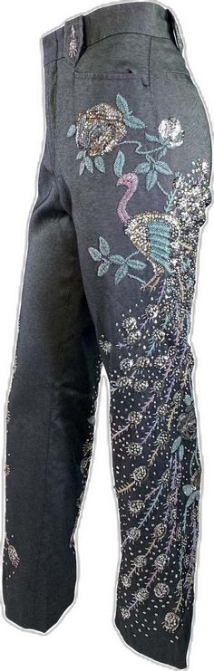 Traditional Embellished Bottoms For Party, Traditional Embellished Party Bottoms, 2000s Pants, Tom Ford Runway, Gucci By Tom Ford, Tom Ford Leather, Gucci Pants, Tousled Hair, Gucci Spring