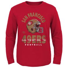 PRICES MAY VARY. 100% Cotton Imported Pull On closure Machine Wash Your young fan will show support for their favorite team in this NFL Kids Youth 8-20 Officially Licensed Arch Logo Team Helmet Long Sleeve T-Shirt. It's made with cotton for softness and comfort and features a classic design with screen print team graphics. Long Sleeve Sports T-shirt With Team Logo, Sports Fan Long Sleeve T-shirt, Long Sleeve T-shirt With Team Logo For Fan Gear, Team-colored Tops For Sports Season Fan Events, Football Season Long Sleeve T-shirt With Team Logo, Long Sleeve Football Season T-shirt With Team Logo, Sports Fan Long Sleeve T-shirt With Team Logo, Long Sleeve T-shirt With Team Logo For Football Season, Fan Apparel Long Sleeve T-shirt For Fan Gear