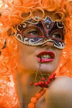 Mask Make Carnaval, Masks Art, Orange Art, Beautiful Mask