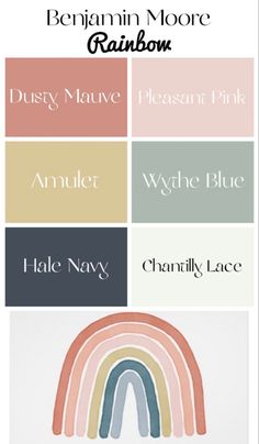 the color scheme for an art project with different colors and font, including pink, blue,