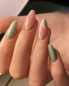 Kutek Disney, Green Acrylic Nails, Manikur Kuku, Casual Nails, Classy Acrylic Nails, Her Nails, Almond Acrylic Nails, Acrylic Nails Coffin Short, Nagel Inspo