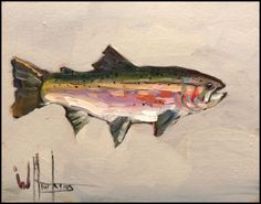 a painting of a rainbow colored fish