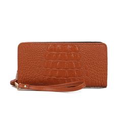 Introducing our Eve Crocodile- Embossed Wallet with detachable wristlet- an exquisite accessory that exudes sophistication and luxury. Crafted from genuine leather with a stunning crocodile embossed texture, this wallet is a timeless piece that combines style with practicality. The double top zippers open to reveal a meticulously organized interior, offering both elegance and functionality. The first compartment is designed with your everyday needs in mind, featuring 8 card slots for ample card storage, a zipper coin compartment for secure change storage, and 2 slit pockets for additional versatility. Elegant Brown Wristlet For Daily Use, Elegant Handheld Wallets With Card Slots, Elegant Handheld Wallet With Card Slots, Elegant Brown Clutch Wristlet, Elegant Brown Rectangular Wristlet, Elegant Brown Handheld Wristlet, Card Storage, Wristlet Wallet, Timeless Pieces