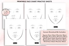 printable face chart practice sheets