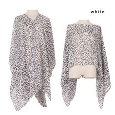 Leopard Print Chiffon Multifunctional Scarf Trendy One Size Summer Scarf, Trendy One-size Summer Scarf, Casual Summer Shawl One Size, Casual One Size Shawl For Summer, Casual Summer Shawl, Casual Beige Scarves For Beach, Casual White Shawl Scarf, Lightweight Scarves For Summer Beach, Lightweight Summer Scarves For Beach