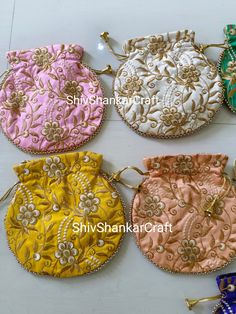 Lot Of 100 Indian Handmade Women's Embroidered Clutch Purse Potli Bag Pouch Drawstring Bag Wedding Favor Return Gift For Guests Free Ship Note -: we are deal in wholesale also. we have all decorative items. If you have any query please feel free to ask. Product Item -: Hand Bags Size -: Length- 9" inches , width- 9"inches Material -: Fabrics, Beads You can use this item for gift for guests, wedding, party, festive and any occasion. This colorful Clutch Purse with vibrant colors & ethnically desi Indian Clutch Bags, Colorful Clutch, Embroidered Clutch Purse, Gift For Guests, Pouch Drawstring, Potli Bag, Embroidered Clutch, Return Gift, Potli Bags