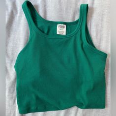 Really Pretty Green Brand New Without Tags, Didn’t Fit Me Built In Bralette For More Support Size M Green Brands, Pink Vs, Crop Tank Top, Pretty Green, Cropped Tank Top, Vs Pink, Crop Tank, Victoria Secret Pink, Bralette