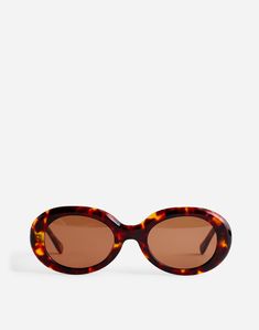 Frame: 95% acetate, 5% brass. Lens: 100% allyl diglycol carbonate. 100% UVA/UVB protection. Imported. Oval Sunglasses, Access Denied, Madewell, Brass, Sunglasses, Frame