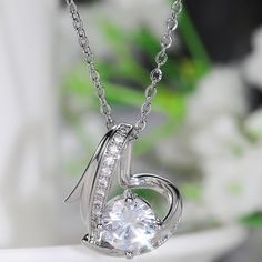 Hollow 925 Sterling Silver Plated Cz Heart Necklace For Women, Marr9004 Necklace Length: 18 Inch Metal: 925 Sterling Silver Plated Over High Quality Brass Stone: Cubic Zirconia Ia High Quality Material Hand Crafted With Love And Care Perfect For Gift, Holiday, Christmas, Birthday, Vacation, Mother's Day, Valentine's Day, Wedding, Engagement , Bridal, Promise, Anniversary, Party Please Feel Free To Message Me If You Have Any Questions. Thank You For Shopping With Us! Mother's Day Necklace With Brilliant Cut Cubic Zirconia, Elegant Diamond White Heart Necklace Gift, Elegant Silver Heart Necklace For Anniversary, Mother's Day Brilliant Cut Cubic Zirconia Necklace, Silver Cubic Zirconia Heart Pendant Necklaces, White Cubic Zirconia Heart Necklace For Mother's Day, Silver Heart Necklace With Birthstone - Cubic Zirconia, Elegant Heart Necklace With Birthstone In Cubic Zirconia, Elegant Heart Necklace With Birthstone And Cubic Zirconia