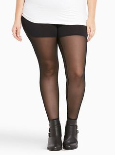 These semi-opaque tights are your new chilly day go-to’s. Not only is the fabric ultra-soft, but a mesh high waist insets keep you comfortable for all-day wear. Cotton/spandex. Wash cold; dry flat. Imported plus size tights. The best plus size women's black mesh inset leggings hosiery & socks in black. Torrid is your destination for the freshest spring and summer styles. Black Lace Leggings, Houndstooth Leggings, Plus Size Tights, Sequin Leggings, Black Knit Top, Premium Leggings, Lace Leggings, Mesh Leggings, Opaque Tights