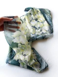 Silk scarf Lily of the Valley May lily scarf white flowers | Etsy Elegant Green Floral Silk Scarf, Elegant Green Floral Print Silk Scarf, Green Floral Print Scarves As Gift, Green Floral Print Scarf For Gift, Artistic Green Silk Scarf With Floral Print, Elegant Handmade Green Silk Scarf, Dark Green Art, Dark Green Scarf, Green Art Nouveau