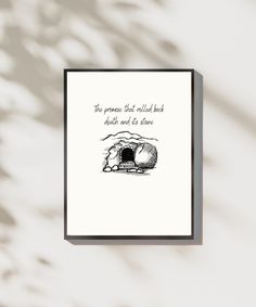 a black and white card with an illustration of a cave in the ground that says, the reason is that it's called