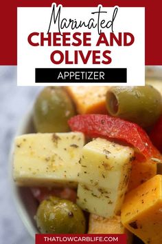 Marinated cheese and olives appetizer is a low carb dish perfect for your holiday celebrations. It’s budget-friendly, super easy, and way quicker than throwing together a full cheese plate. It is perfect for serving at parties or for an appetizer before your holiday meal because it feels a little fancy, but still lets you stick to your healthy eating goals. Marinated Cheese And Olives, Olives Appetizer, Cheese And Olives, Marinated Cheese, Holiday Meal, Cheese Plate, Super Easy, Low Carb