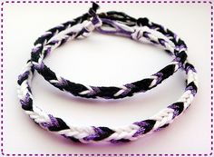 A set of modified friendship bracelet with a lobster clasp for easy take off, made with lots of love by me!! Puuuuurfect little something to give as a gift~  ~ FREE SHIPPING for purchases over $25 ~ ( Code: FREESHIPPING25 )  Please drop me a message if you want it in other colors or size, i will do my best to make it possible!! Size Chart:  *Bracelets size may vary +/- 1/2 inch or  +/-    1 cm                       XS : ~  6 ~ inches/  ~15 ~ cm                        S:   ~ 7 ~ inches / ~ 18 ~ cm                                M:   ~ 8 ~ inches / ~ 20 ~ cm                                      L:   ~ 9 ~ inches / ~ 23 ~ cm                                                                          XL: ~10 ~ inches / ~ 25 ~ cm                             *Generally a female wrist is aprox. 7 in Purple Friendship Bracelet, Bracelet Couple, Bracelets Set, Couple Bracelets, Braided Bracelets, Friendship Bracelet, Bracelet Sizes, Bracelet Set, Rope Bracelet