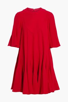 Mini Dress Red, Designer Mini Dresses, Dress For Woman, Dress Silk, Mini Dresses For Women, Red Mini Dress, Silk Crepe, Stretchy Fabric, Short Dress