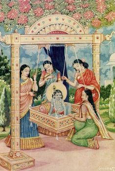 Krishna Universe, Krishna Yashoda, Hindu Cosmos, Indian Traditional Paintings, Krishna Hindu, Pichwai Paintings, Indian Painting, Hinduism Art, Vedic Art