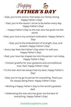 Looking for the perfect captions for Father's Day? Explore our collection of happy Father's Day captions to express your love and appreciation for your dad. From heartfelt messages to witty one-liners, find the ideal caption to accompany your Father's Day post and make him feel special. Celebrate the bond with your dad and make this Father's Day memorable with our handpicked captions. Father Day Captions Instagram, Father’s Day Post Caption, Father’s Day Caption Instagram, Fathers Day Captions From Daughter, Happy Fathers Day Captions, Caption For Father, Happy Instagram Captions, Heartfelt Captions, Fathers Day Captions