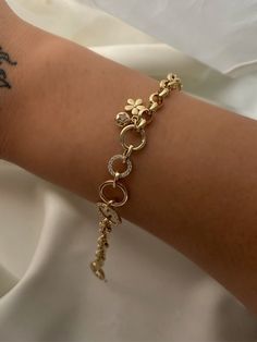 "ITEM DETAILS ❆All our jewelry are hand made with Love. ❆Material: 14K Gold ( 585). ❆Available colors: Gold, Rose Gold, White Gold. ❆Available Sizes: Look Size Option (Contact for different sizes) ❆Each item is made to order ❆ DO YOU LIKE THIS BRACELET? ❆ You can get more information about it below but if you have any questions, just click the \"Message Sergen Vural \" button and I will be very happy to hear from you ☺ PACKAGING ❆Comes ready to gift in a beautiful jewelry box. ❆It comes with a s Luxury Yellow Gold Charm Bracelet With Adjustable Chain, Rose Gold Plated Charm Bangle, Gold Cubic Zirconia Charms Bracelets, Gold Cubic Zirconia Bracelet With Charms, Gold Charm Bracelet With Cubic Zirconia, Gold-tone Gold Plated Charm Bracelet Gift, Luxury Rose Gold Plated Charm Bracelet, Luxury Rose Gold Gold-plated Charm Bracelet, Luxury Gold Plated Charm Bracelet With Adjustable Chain