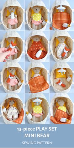 the instructions to make an adorable baby doll in a basket