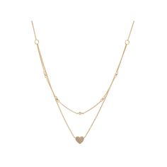 Simple, yet elegant, this Luxle double-strand heart necklace offers a look that is sure to captivate. Simple, yet elegant, this Luxle double-strand heart necklace offers a look that is sure to captivate.Click on this JEWELRY & WATCHES GUIDE to learn about fit, styles, materials and more! Metal: 14k gold Chain length: 15 in. + 3-in. extender Packaging: jewelry pouch & gift box Finish: polished Chain type: roloDIAMOND DETAILS Total weight: 1/8 ct. Shape: round Setting: micro pave Gemstones may hav Packaging Jewelry, Micro Pave, Jewelry Pouch, Chain Lengths, Chain Length, Heart Necklace, Gold Chain, Gold Chains, Jewelry Watches