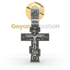 Elevate your spiritual journey with our Large Orthodox Cross Pendant, a stunning piece of silver religious jewelry that captures the essence of Orthodox Christian faith. This intricately designed Byzantine cross necklace is a beautiful representation of timeless Christian symbolism and rich Orthodox heritage. Crafted from high-quality sterling silver, this pendant boasts a substantial size that makes a bold statement of faith. The detailed craftsmanship highlights traditional Byzantine elements, Engraved White Gold Spiritual Jewelry And Charms, Symbolic Engraved Crucifix Jewelry, Spiritual Hallmarked Crucifix Jewelry And Charms, Spiritual Cross Jewelry For Commemoration, Spiritual Silver Crucifix Jewelry And Charms, Silver Spiritual Crucifix Jewelry And Charms, Engraved Spiritual Cross Jewelry And Charms, Engraved Spiritual Cross Charms And Jewelry, Silver Symbolic Crucifix Jewelry And Charms