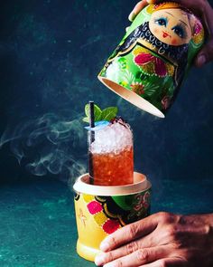 After The Strom , Comes A Bindu. Meet our " Stromy Bindu " This beauty is inspired from painting "BINDU" Mean concentration, The action… | Instagram Painted Cocktails, Cocktails Presentation, Cocktail Presentation, Mocktail Bar, Cocktail Original, Funny Cocktails, Cocktail Photography, Cocktail List