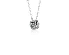 Simply elegant, this diamond love knot necklace features round pave-set diamonds intricately set in polished 14k white gold. Diamond Solitaire Pendant, Love Knot Necklace, Love Knot, Solitaire Pendant, Blue Nile, Knot Necklace, Stunning Necklace, Diamond Solitaire, Modern Jewelry