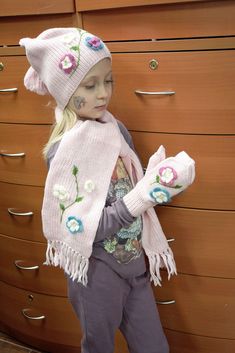 "WINTER SET For GIRL, Hat Scarf Mittens Set, Pink Floral Hat, Floral Long Scarf, Pure Wool Set, Knitted Accessories For Girl, Christmas Gift by ANTIQUE4YOU JUST AMAZING! CHRISTMAS GIFT IDEAS FOR YOUR GIRL! 100% ORGANIC MERINO WOOL. MADE IN EUROPE. HAND WASH COLD. FLAT DRY. NEW OLD STOCK. *BEFORE PLACING ORDER, PLEASE, MAKE SURE YOUR ADDRESS IS CORRECT IF YOU PLACED ORDER WITH UNVERIFIED ADDRESS OR HAD MISTAKE IN IT AND IF PACKAGE RETURNED FOR THIS REASON SHIPPING FEES WILL BE DEDACTED FROM YOUR Knitted Accessories, European Outfit, Floral Hat, Winter Set, Girl Christmas, Wool Winter, Hat Scarf, Pixie Dust, Knitting Accessories