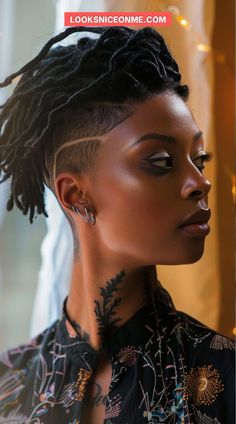 In this article, we’ll explore various hairstyle ideas to inspire your next look, showing how this trend can enhance your overall style and confidence. Many wonder if locs with undercuts are practical for daily wear and how they can be maintained. Locs With Undercut Women, Locs With Undercut, Undercut For Women, Undercut Natural Hair, Traditional Locs, Short Dreadlocks Styles, Dreads Styles For Women, Cute Dreads, Undercut Women