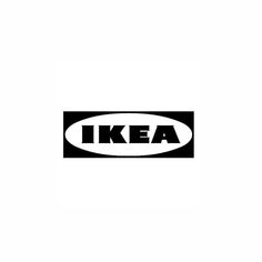 the ikea logo is shown in black and white