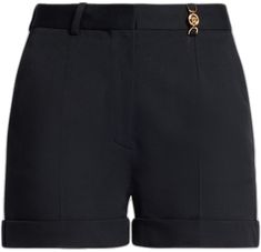 Wool Shorts, Shorts Black, Versace, Wool, Black