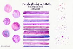 purple strokes and dots watercolor texture brushes