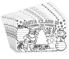 PRICES MAY VARY. ENTERTAINING FUN - Keep kids engaged and having fun this holiday season! They can custom color their place mats plus there are special activities and games like connect the dots, hidden pictures, word scramble and decorate the Christmas tree to keep children entertained for hours. PACK OF 12 SHEETS - Your order includes 12 11" x 17" large paper sheets for all the kids at Christmas to have fun and play with. The large size doesn't just help create an arts and crafts area...it als Placemats For Kids, Holiday Placemats, Kids Mess, Activity Placemat, Coloring Placemats, Moon Candle, Packing Kids, Happy Parents, Santa Claus Is Coming To Town