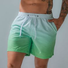 Gradient Swim Shorts - Stylish Boys Competitive Swim Shorts, Cheap Casual Sports Swim Trunks, Cheap Blue Casual Swim Trunks, Cheap Cotton Swim Trunks, Cheap Casual Swim Trunks For Sports, Cheap Blue Short Set For Playwear, Cheap Solid Color Beachwear Swim Trunks, Cheap Stretch Swim Trunks Short Length, Cheap Sporty Swim Trunks For Summer